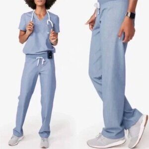 Figs Livingston Basic Pants Tall Sz Small Heather Indigo Rare Color